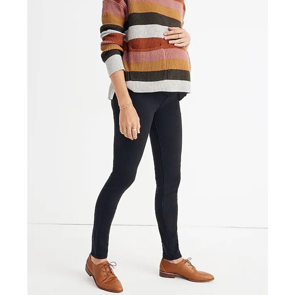 Madewell Over the Belly Maternity Skinny Jeans 23 Lunar‎ Black J8446 Stretch
